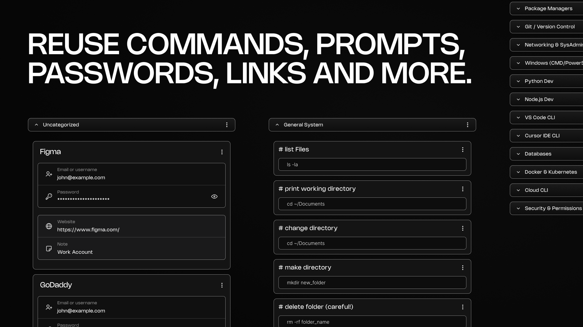 Reuse commands, prompts and more in Clixz
